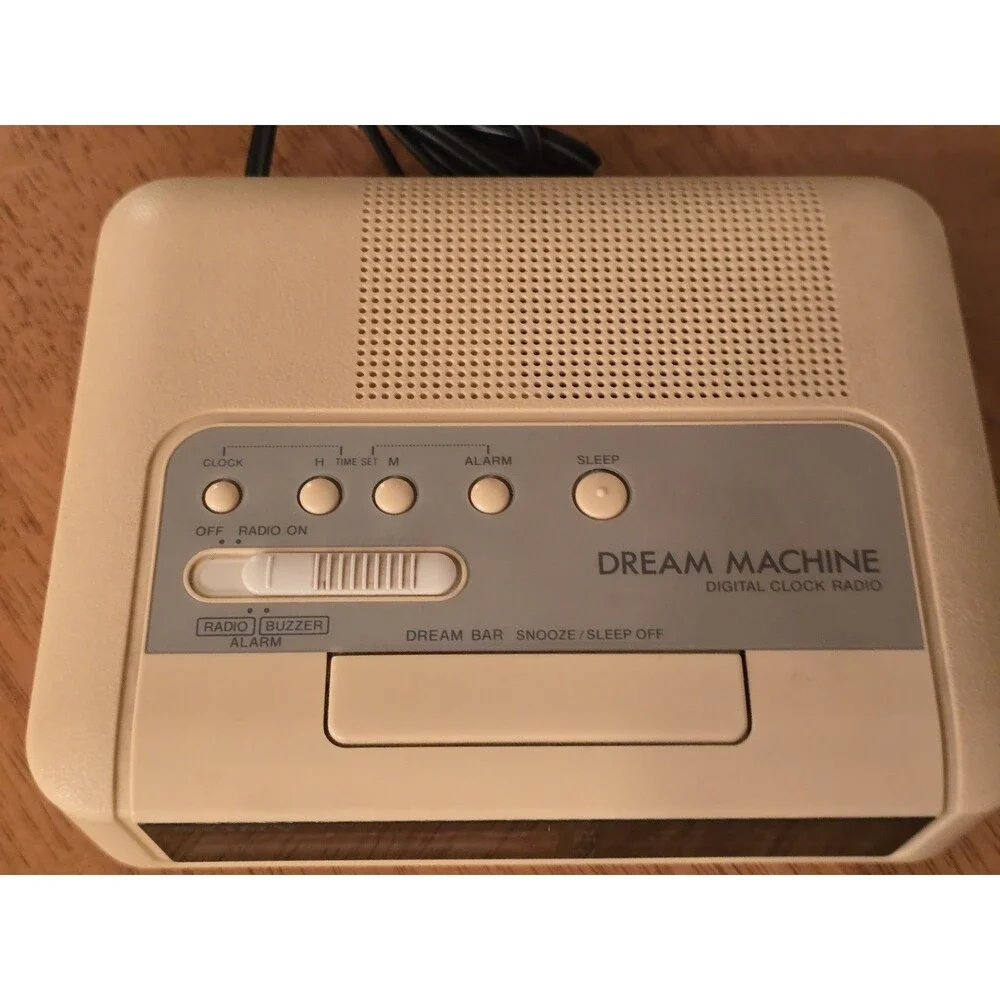 Vintage Sony Dream Machine ICF-C240 AM/FM Clock Radio Pink LED Cream Tested